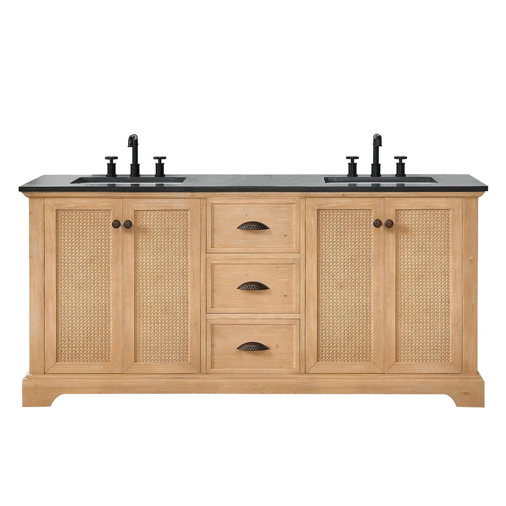 Mobile bagno Hervas con top in marmo naturale senza specchio