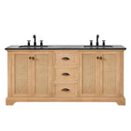 Mobile bagno Hervas con top in marmo naturale senza specchio