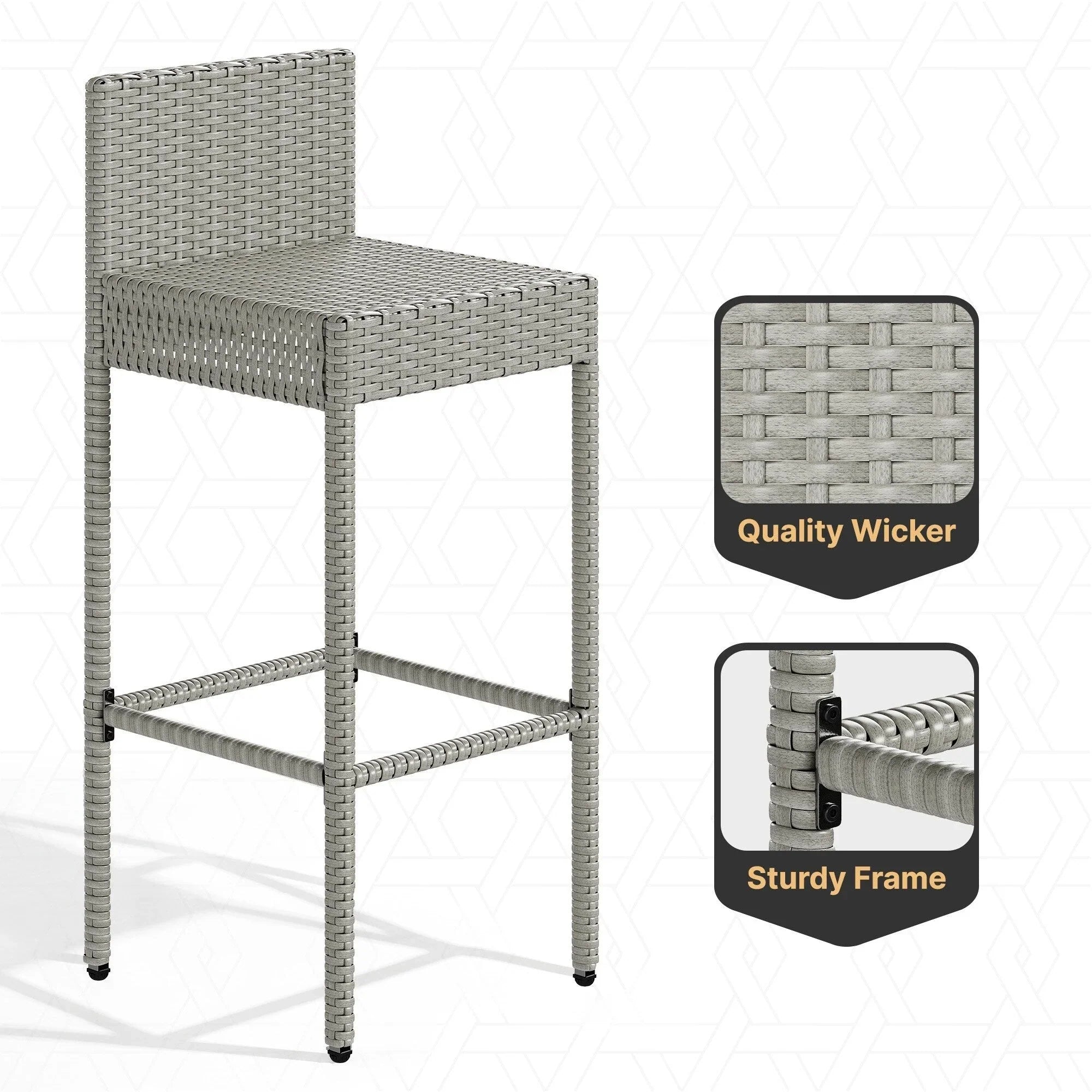 Moasis 5-Piece Outdoor Furniture Wicker Bar Set - 5 PCS
