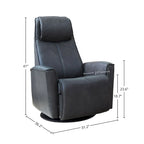 Poltrona reclinabile girevole Fjords Urban Leather