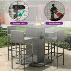 Moasis 5-Piece Outdoor Furniture Wicker Bar Set - 5 PCS