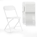 10 Pack Plastic Folding Chair 350lb. Capacity for Events Office Wedding Party Picnic Kitchen Dining