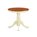 East West Furniture Eden - Tavolo da pranzo rotondo con base a piedistallo, colore burro e ciliegio