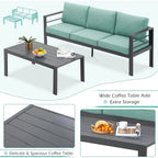AECOJOY 7 Pieces Aluminum Patio Furniture Set Outdoor Conversation Set