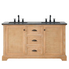 Mobile bagno Hervas con top in marmo naturale senza specchio