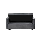 Modern Velvet Futon Loveseat with Reclining Backrest & Pockets, Seats 2 ??Dark Gray / Light Gray / Blue / Black