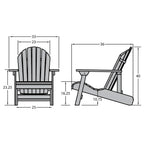 Sedia Adirondack Pieghevole e Reclinabile King-Size HIGHWOOD