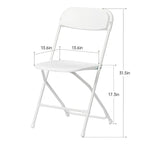 10 Pack Plastic Folding Chair 350lb. Capacity for Events Office Wedding Party Picnic Kitchen Dining