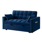 Divano Letto Estraibile 4-in-1 - Divanetto in Velluto - Divano Letto Convertibile con Schienale Reclinabile, 2 Tasche Laterali