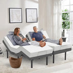 Telaio del letto regolabile con materasso in memory foam al gel di media durezza, doppio massaggio, porte USB, app, telecomando