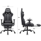 Sedia da gaming con poggiapiedi - Sedia da scrivania ergonomica