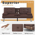 Divano letto futon convertibile Homall con portabicchieri e cuscini