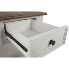 Tavolino occasionale Bolanburg bianco anticato/marrone