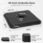 MAISON ARTS 12 FT Automatic Hydraulic Cantilever Umbrella Aluminum Pole 360 Degree Rotation