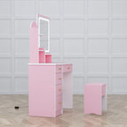 Makeup Vanity Set Table With LED Light &Mirror & Stool